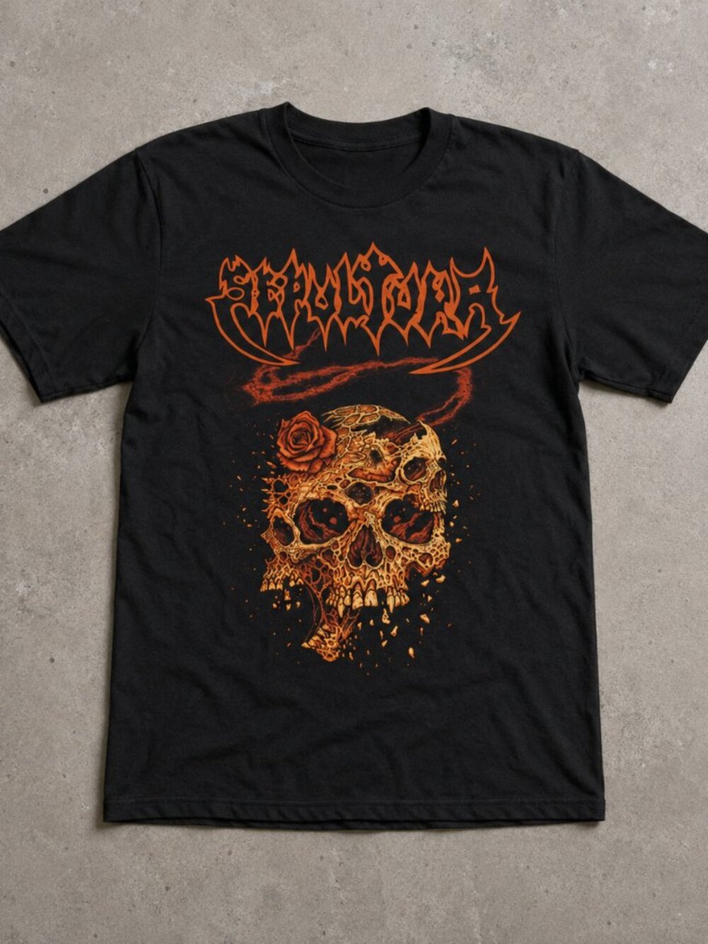 Sepultura Beneath Skull Rose Graphic Unisex T-Shirt